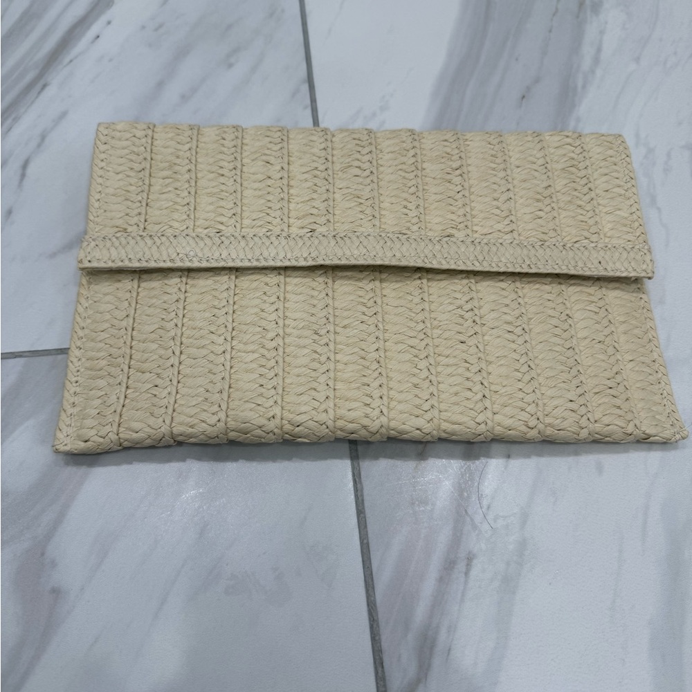 Straw Beach Tote and Clutch Set With Fabric Handle👝👜 - Picture 7 of 10